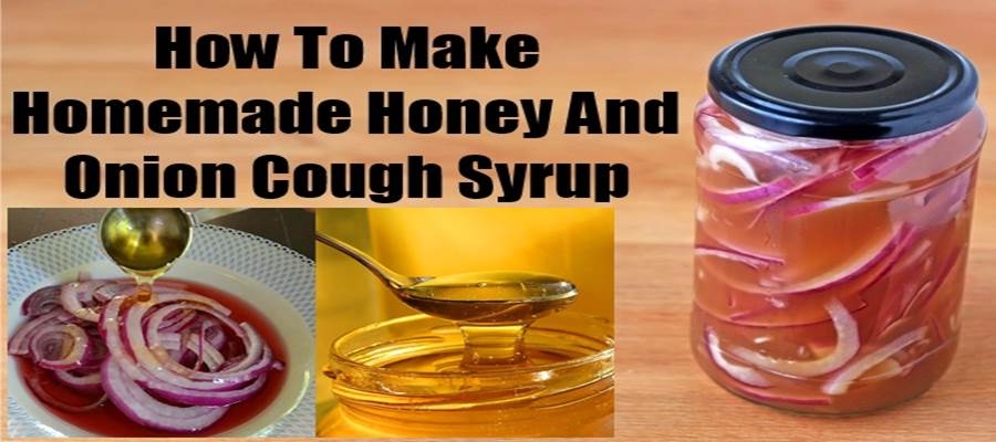 Homemade cough syrup made of onion juice and honey